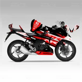 Honda CBR 125 R RR Lines Design Siyah Kırmızı Beyaz Sticker Set - 1