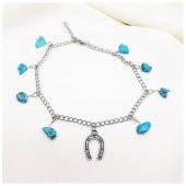 Turkuaz Doğal Taş At Nalı Halhal - 1