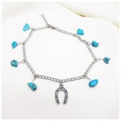 Turkuaz Doğal Taş At Nalı Halhal - 3