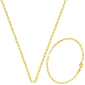 Zincir Kolye ve Bileklikli 14 Ayar Altın Set thumbnail 1