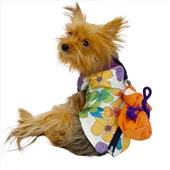 Flower Power Çantalı Su itici Yağmurluk Köpek Yağmurluğu - 3