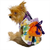 Flower Power Çantalı Su itici Yağmurluk Köpek Yağmurluğu - 1