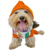 Flower Power Çantalı Tulumlu Su itici Yağmurluklu Köpek Seti Kıyafeti - 7