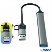 Schitec 5in1 UsbA ve Type-C To UsbA 3.01, TF, SD Çoklayıcı Hub Adaptör - 5