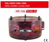 YILDIZ CAMLI DAVUL FIRIN KÜÇÜK BOY TEK EMAYE TEPSİLİ DAVUL FIRIN - 3