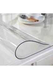 Şeffaf Masa Örtüsü 70cm X 130cm 1.8mm Pvc Masa Örtüsü Koruyucu - 1