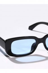 Chunky Frame Vintage Siyah Mavi Güneş Gözlüğü - 2