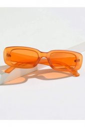 Chunky Frame Vintage Turuncu Güneş Gözlüğü - 3