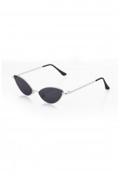 POLO55 Siyah Camlı Metal Çerçeveli Küçük Cat Eye Kadın Güneş Gözlüğü thumbnail 2