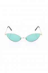 POLO55 Siyah Gold Metal Çerçeveli Küçük Oval Retro Güneş Gözlüğü - 3