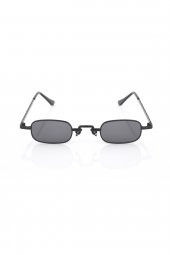 POLO55 Siyah Camlı Metal Çerçeveli Küçük Dikdörtgen Retro Kadın Güneş Gözlüğü thumbnail 3