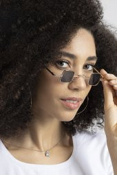 POLO55 Metal Çerçeveli Küçük Kare Kadın Güneş Gözlüğü PL21kg109r003 thumbnail 1