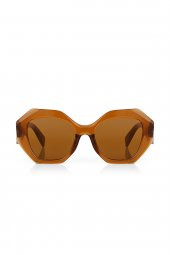 Nairobi Brown Geometrik Oversize Unisex Güneş Gözlüğü thumbnail 2