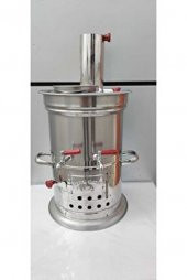 Odunlu 7LT Çift Musluklu Paslanmaz Semaver - 1