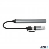 Winex 5in1 UsbA ve Type-C To UsbA 3.01, TF, SD Çoklayıcı Hub Adaptör - 4