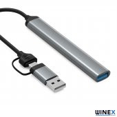 Winex 5in1 UsbA ve Type-C To UsbA 3.01, TF, SD Çoklayıcı Hub Adaptör - 6