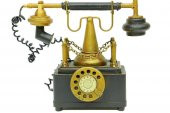 Dekoratif Metal Telefon Kumbaralı Biblo Hediyelik - 1