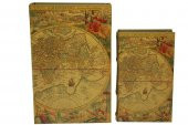 Kutu Kitap Harita 2li Set Dekoratif Hediyelik - 5