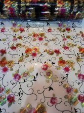 ŞEFFAF MASA ÖRTÜSÜ 1,4 mm 80 cm x 140 cm Kalın DESENLİ  Pvc Kaymaz Masa ÖrtüsÜ - 2