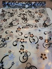 ŞEFFAF MASA ÖRTÜSÜ 1,7 mm 80 cm x 200 cm Kalın DESENLİ Pvc Kaymaz Masa Örtüsü Koruyucu EKLİ ÇİÇEK - 2