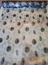 ŞEFFAF MASA ÖRTÜSÜ 1,7 mm 80 cm x 110 cm Kalın DESENLİ Pvc Kaymaz Masa Örtüsü Koruyucu SİYAH GÜL - 2