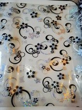 ŞEFFAF MASA ÖRTÜSÜ 1,7 mm 80 cm x 140 cm Kalın DESENLİ Pvc Kaymaz Masa Örtüsü Koruyucu 80 CM X 140 CM ONUR - 1