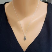 925 Ayar Gümüş Yaprak Kolye thumbnail 1