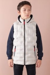 Erkek Çocuk Desenli Kapüşonlu Şişme Yelek 14582 - 4