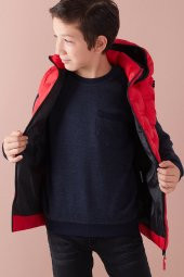 Erkek Çocuk Desenli Kapüşonlu Şişme Yelek 14582 - 6