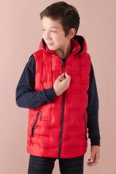 Erkek Çocuk Desenli Kapüşonlu Şişme Yelek 14582 - 7