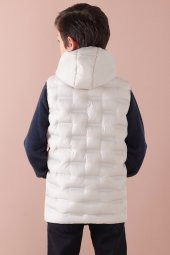 Erkek Çocuk Desenli Kapüşonlu Şişme Yelek 14582 - 12