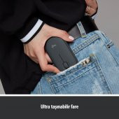 Logitech M350 Pebble Sessiz Kablosuz Kompakt Mouse Siyah - 4
