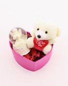 Sevgiliye Hediye Sevimli Mini Ayıcık ve Melek Kar Küresi Hediye Kutusu - 2