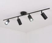 mylights  mat siyah  gün ışığı ledli 4lü les spot aydınlatma hareketli - 1