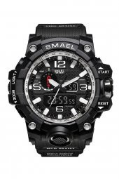 SMAEL Smael 1545 Erkek Kol Saati Analog Dijital Spor Asker Siyah Moda Trend - 1