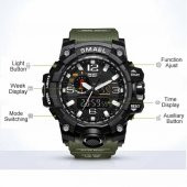 SMAEL Smael 1545 Erkek Kol Saati Analog Dijital Spor Asker Siyah Moda Trend - 2