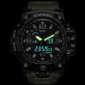 SMAEL Smael 1545 Erkek Kol Saati Analog Dijital Spor Asker Siyah Moda Trend - 3
