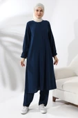 Kadın Hac ve Umre Kıyafeti Tesettür İkili Takım Lacivert thumbnail 1