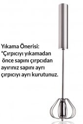 Telvesse Yumurta Çırpma Aparatı Basmalı Çırpıcı El Mikseri 30 cm - 8