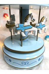 Nostaljik Atlı Karınca Dekoratif Müzik Kutusu Mavi thumbnail 3