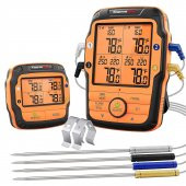 ThermoPro TP27C Alarmlı, Işıklı, Kablosuz 150m Menzilli ve 4 Problu Profesyonel Frın Termometresi thumbnail 1