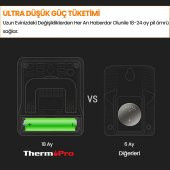 ThermoPro TP49B Mini Iç Mekan Dijital Sıcaklık ve Nem Ölçer Termometre - 3