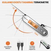 ThermoPro TP610 Su Geçirmez, Dijital ve Işıklı Çift Problu Katlanabilir Profesyonel Gıda Termometre - 3