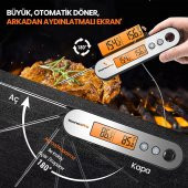 ThermoPro TP610 Su Geçirmez, Dijital ve Işıklı Çift Problu Katlanabilir Profesyonel Gıda Termometre - 4
