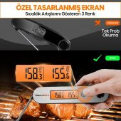ThermoPro TP610 Su Geçirmez, Dijital ve Işıklı Çift Problu Katlanabilir Profesyonel Gıda Termometre - 6