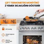 ThermoPro TP610 Su Geçirmez, Dijital ve Işıklı Çift Problu Katlanabilir Profesyonel Gıda Termometre - 7
