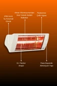 Goldsun Supra 1500 Watt GSS15 Kumandasız Suya Dayanıklı Elektrikli İnfrared Isıtıcı-Beyaz thumbnail 5