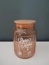 TANTİTONİLOVE MENU DESENLİ ROSE GOLD CAM KAVANOZ 890 ML - 1