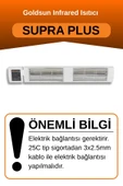 Goldsun Supra Plus 4000 Watt GSS40P Kumandalı Suya Dayanıklı Elektrikli İnfrared Isıtıcı-Beyaz thumbnail 2