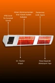 Goldsun Supra Plus 4000 Watt GSS40P Kumandalı Suya Dayanıklı Elektrikli İnfrared Isıtıcı-Beyaz thumbnail 5